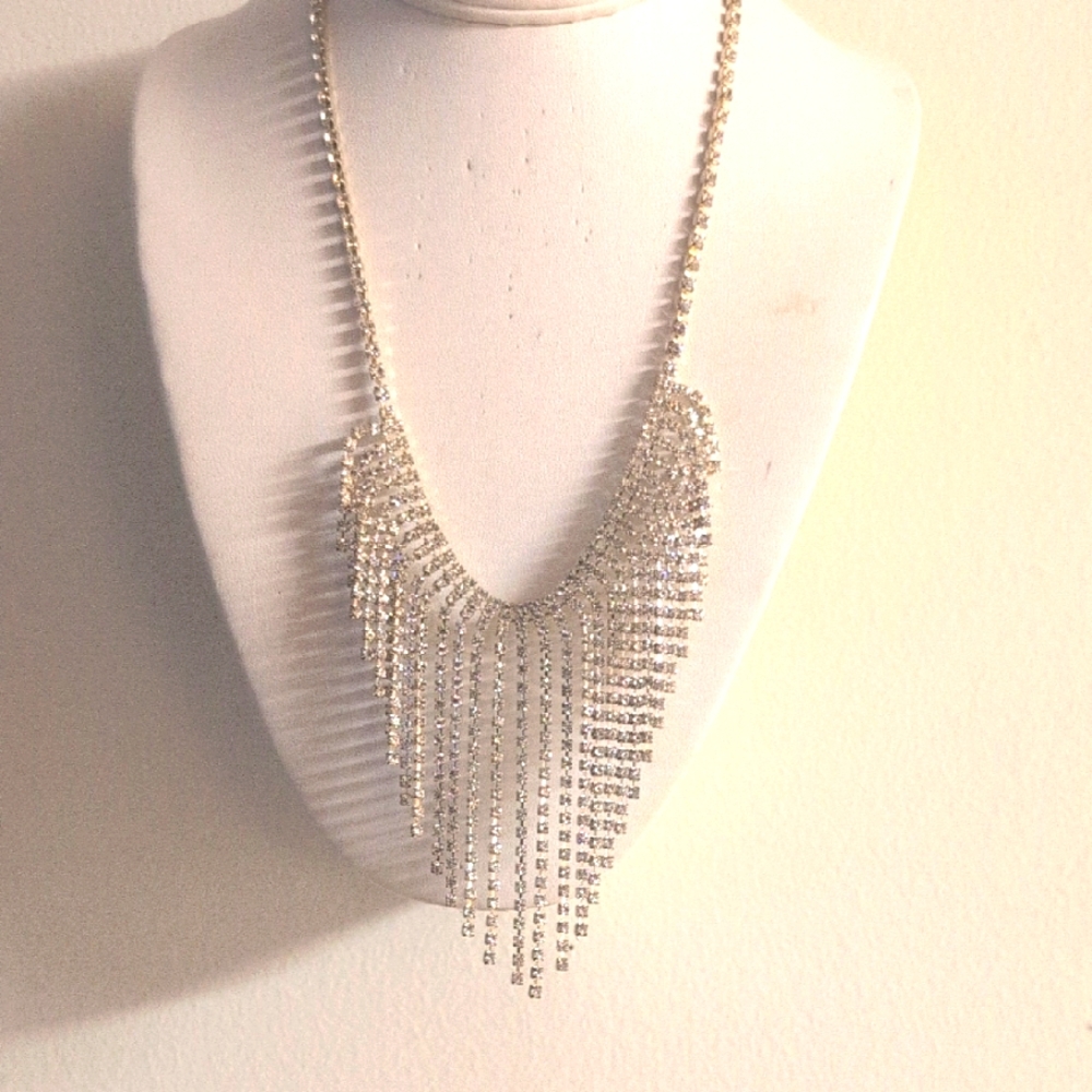 Vintage Fringe Rhinestone Necklace